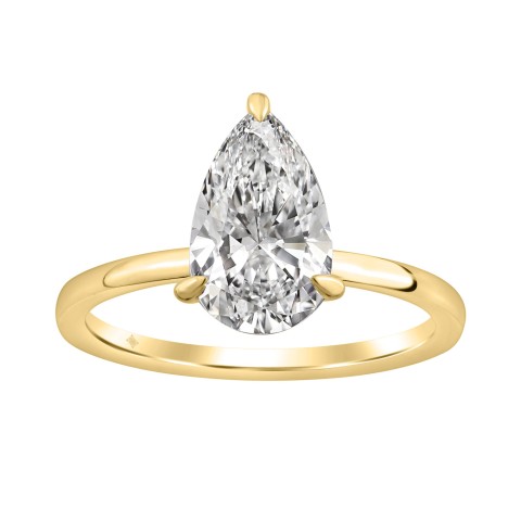 14K YELLOW GOLD 2.00CT PEAR/ROUND DIAMOND LADIES RING (CENTER STONE PEAR DIAMOND 2CT) 14K YELLOW GOLD 2.00CT PEAR/ROUND DIAMOND LADIES RING (CENTER STONE PEAR DIAMOND 2CT)