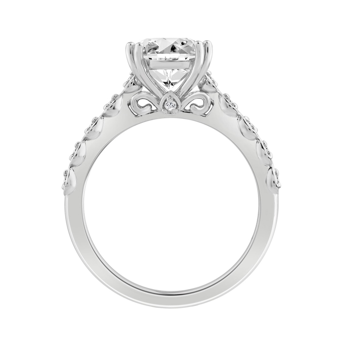14K WHITE GOLD 3.00CT ROUND/OVAL DIAMOND LADIES RING (CENTER STONE OVAL DIAMOND 3CT)
