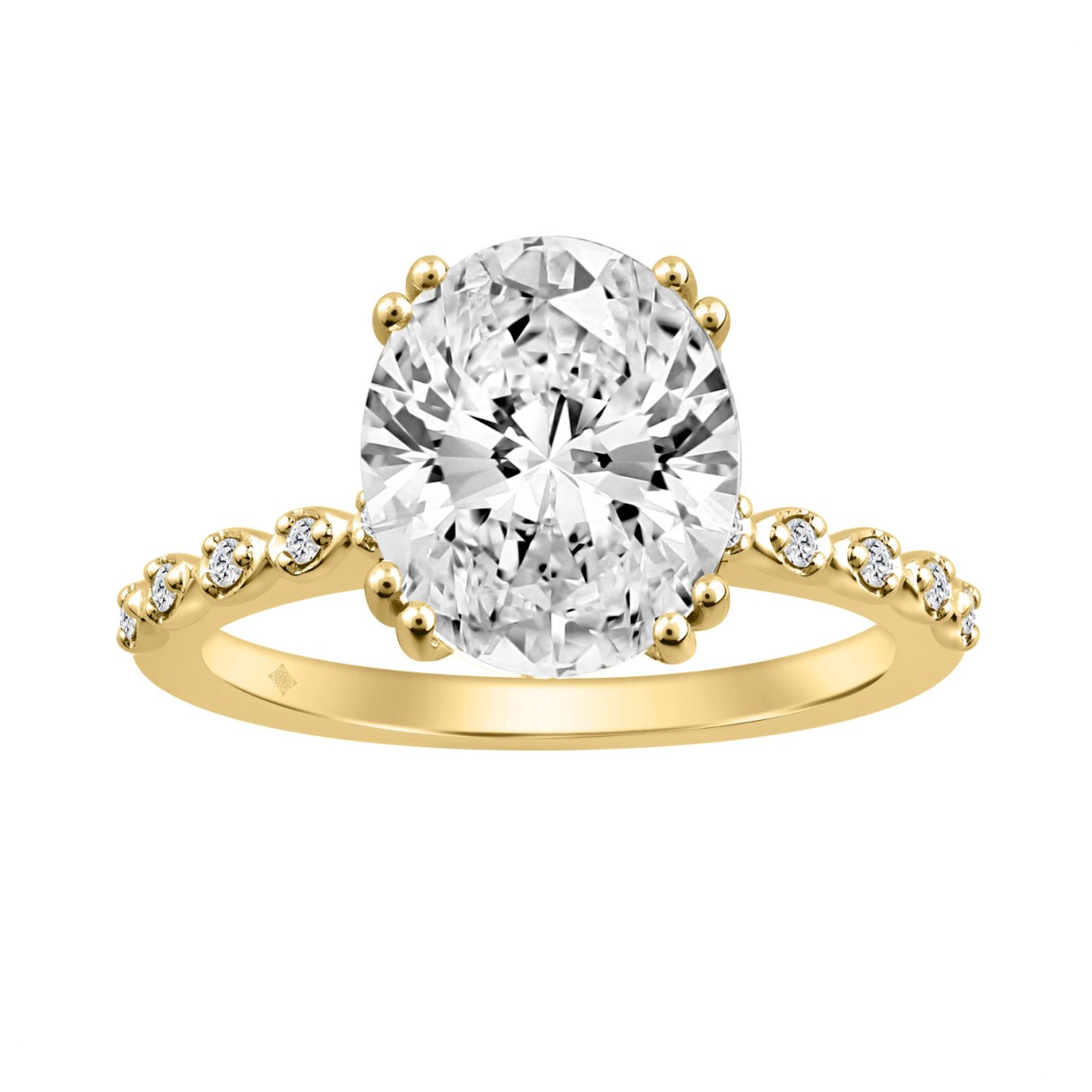 14K YELLOW GOLD 3.00CT ROUND/OVAL DIAMOND LADIES R...
