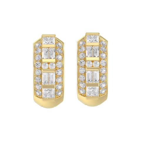 14K YELLOW GOLD 1.00CT ROUND/PRINCESS/BAGUETTE DIAMOND LADIES EARRINGS 14K YELLOW GOLD 1.00CT ROUND/PRINCESS/BAGUETTE DIAMOND LADIES EARRINGS