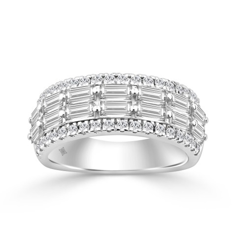 14K WHITE GOLD 1 1/4CT ROUND/BAGUETTE DIAMOND LADIES BAND 14K WHITE GOLD 1 1/4CT ROUND/BAGUETTE DIAMOND LADIES BAND