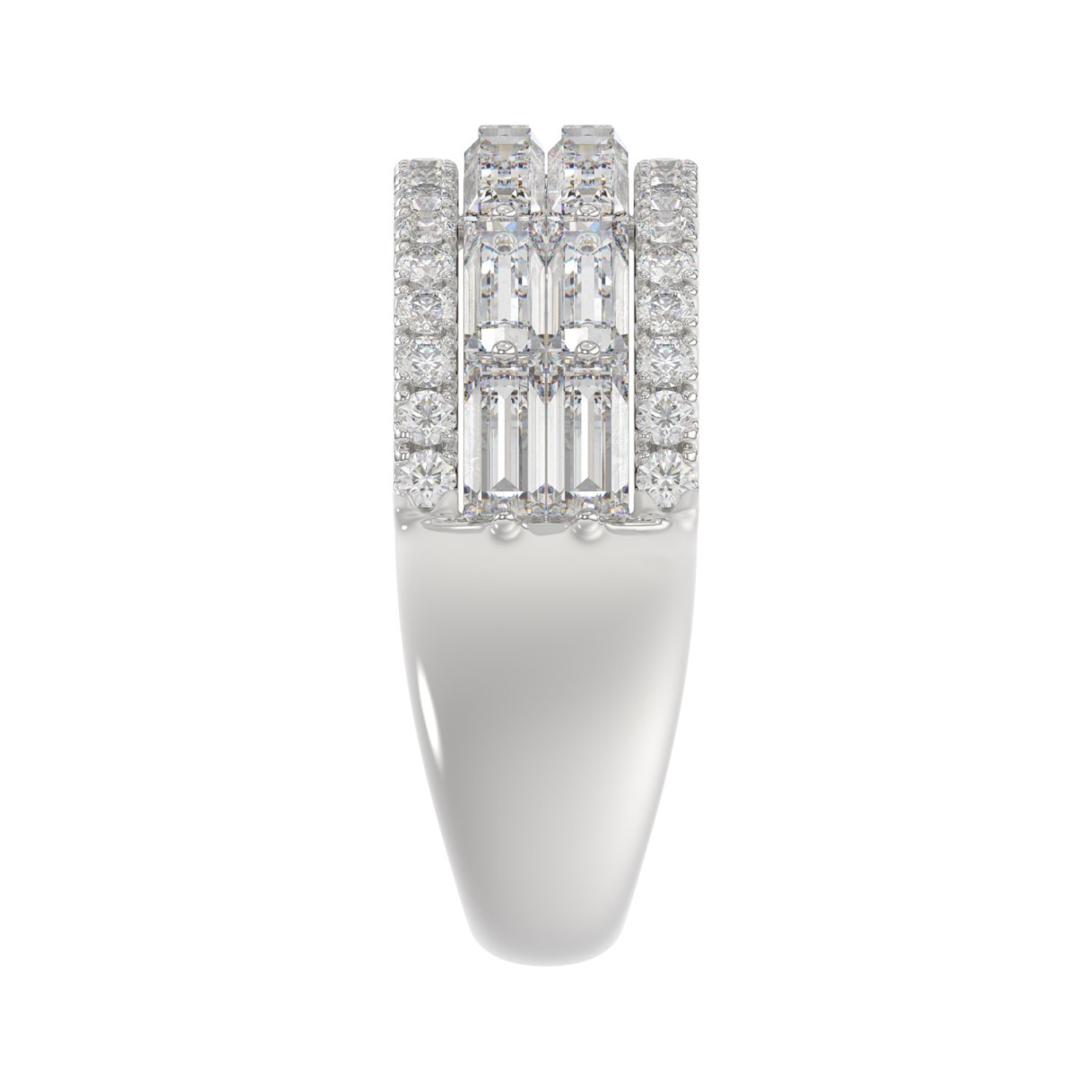 14K WHITE GOLD 1 1/4CT ROUND/BAGUETTE DIAMOND LADIES BAND