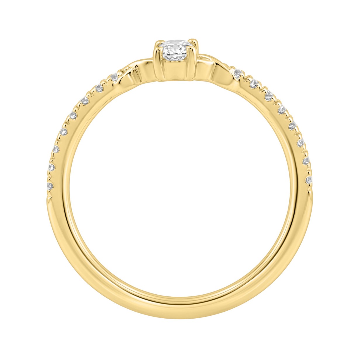 Elegant 10K Yellow Gold Oval Diamond Engagement Ring For Women 3/8 Ct Round & Oval Diamonds 1/4Ct Oval Center Stone (Color F-G -Clarity Vs1/Vs2)