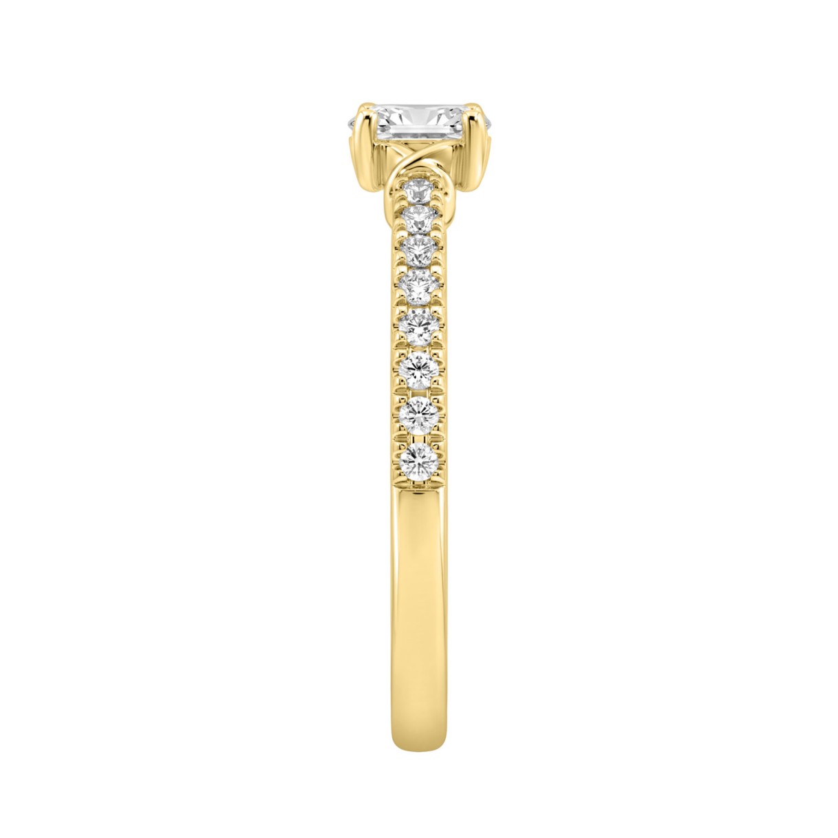 Elegant 10K Yellow Gold Oval Diamond Engagement Ring For Women 3/8 Ct Round & Oval Diamonds 1/4Ct Oval Center Stone (Color F-G -Clarity Vs1/Vs2)