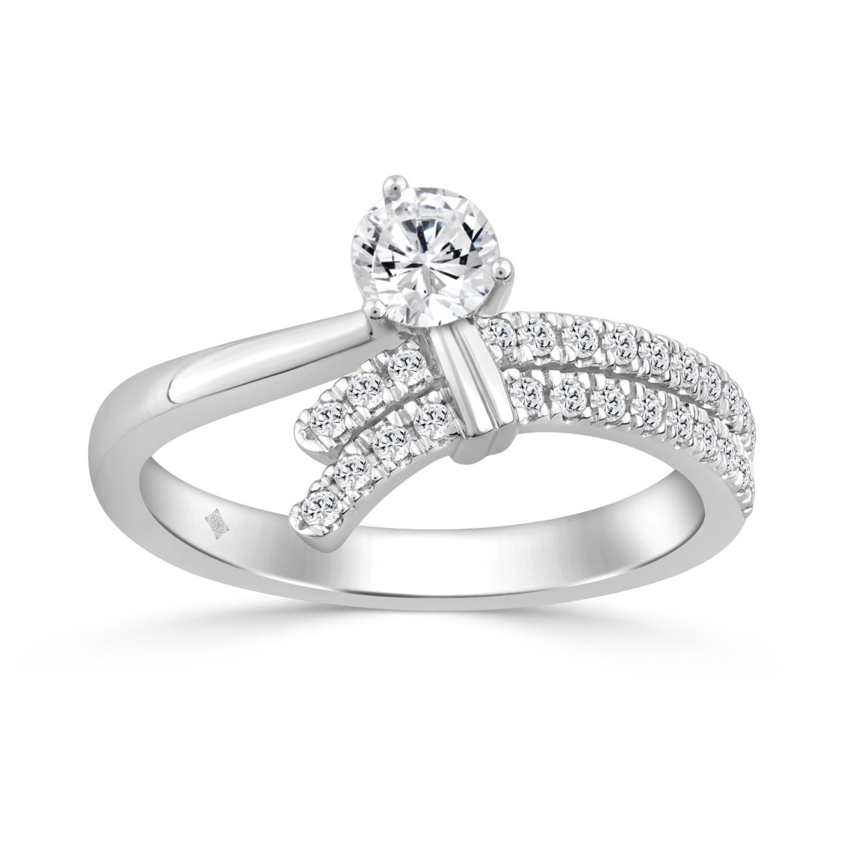 14K WHITE GOLD 1/2CT ROUND DIAMOND LADIES RING...