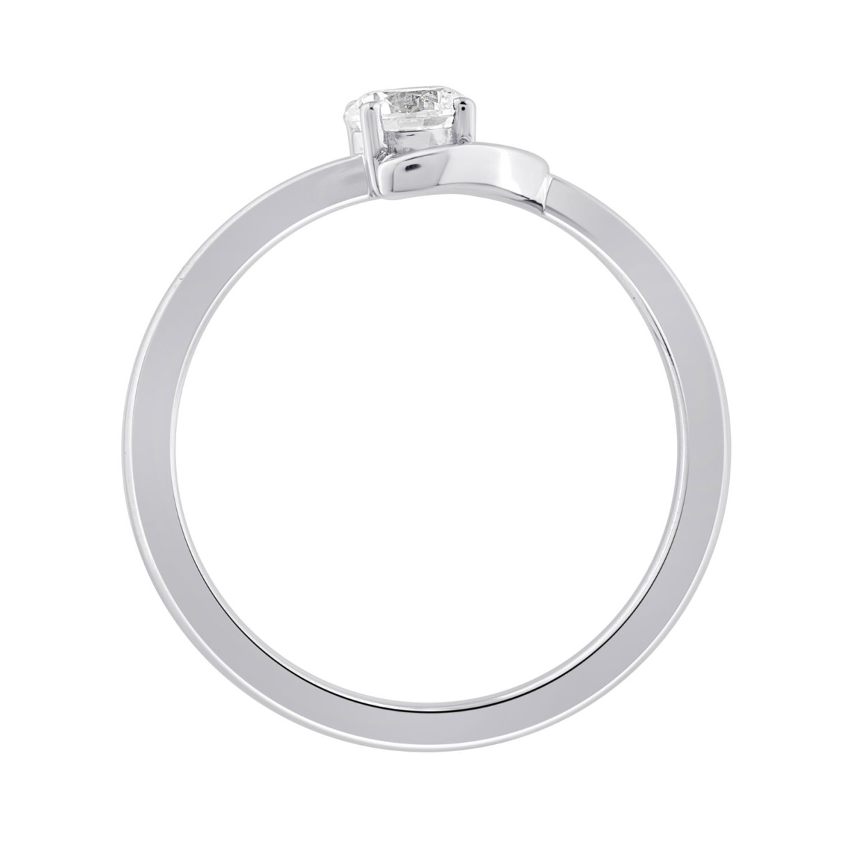 Elegant 10K White Gold Round Diamond Engagement Ring 3/8Ct Ladies Fashion Ring (Color F-G -Clarity Vs1/Vs2)