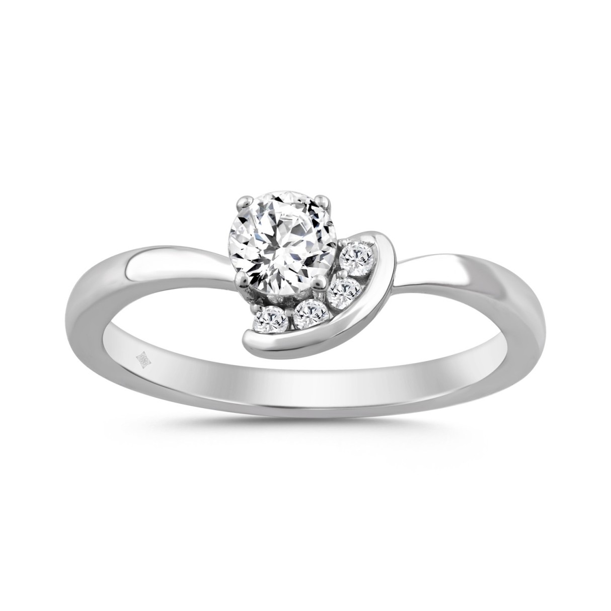 14K WHITE GOLD 3/8CT ROUND DIAMOND LADIES RING...