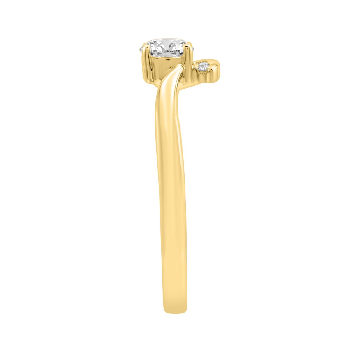 Elegant 10K Yellow Gold Round Diamond Engagement Ring 3/8Ct Ladies Fashion Ring (Color F-G -Clarity Vs1/Vs2)