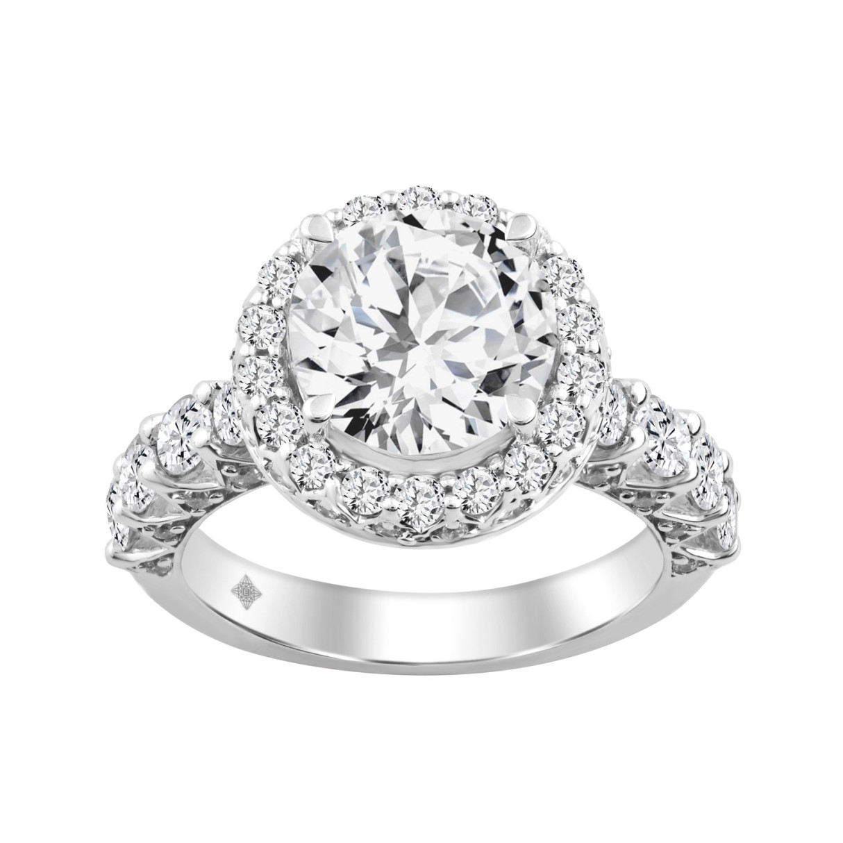 14K WHITE GOLD 4 1/2CT ROUND DIAMOND LADIES RING (...