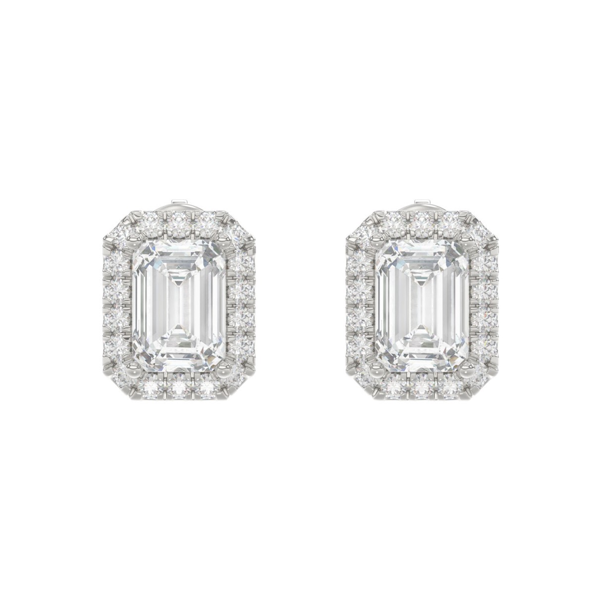 14K WHITE GOLD 2 1/3CT ROUND/EMERALD DIAMOND LADIE...