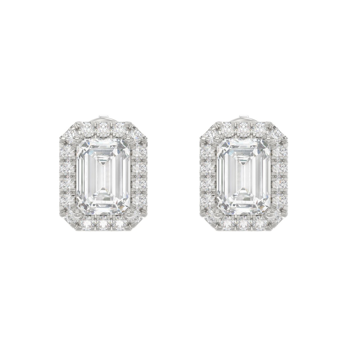 14K WHITE GOLD 2 1/3CT ROUND/EMERALD DIAMOND LADIE...