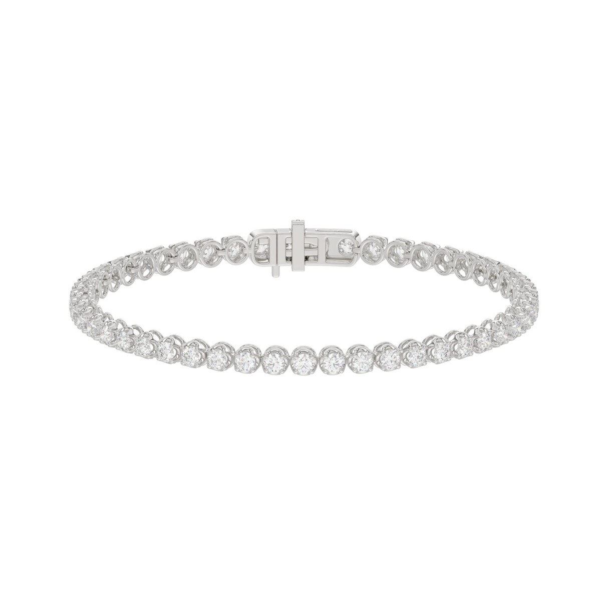 14K WHITE GOLD 3.00CT ROUND DIAMOND LADIES BRACELET 