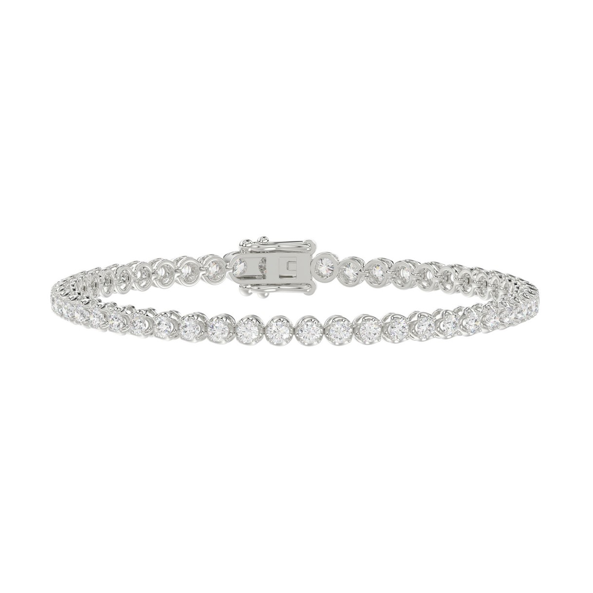 14K WHITE GOLD 3.00CT ROUND DIAMOND LADIES BRACELE...