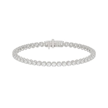 14K WHITE GOLD 3.00CT ROUND DIAMOND LADIES BRACELET 