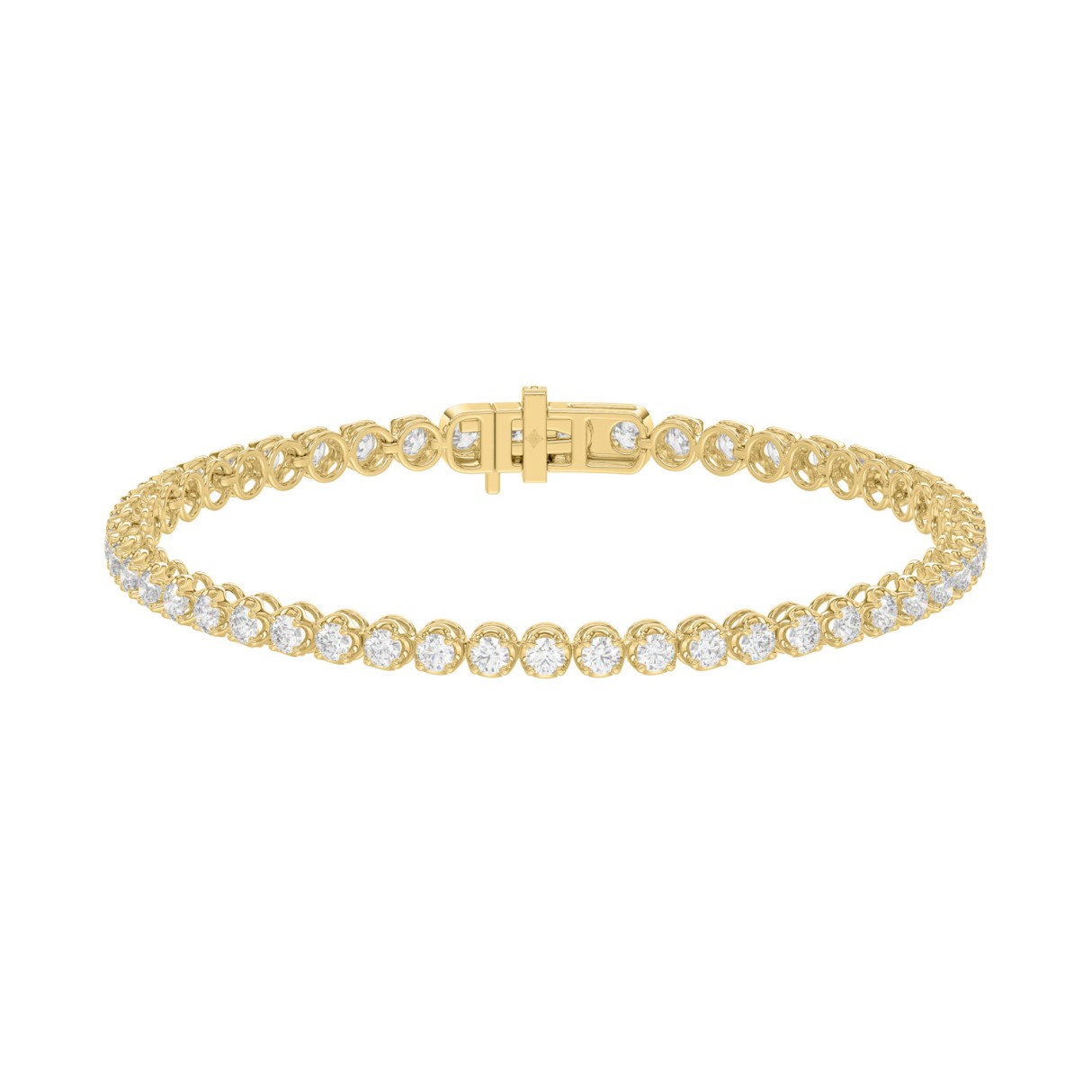 14K YELLOW GOLD 3.00CT ROUND DIAMOND LADIES BRACEL...