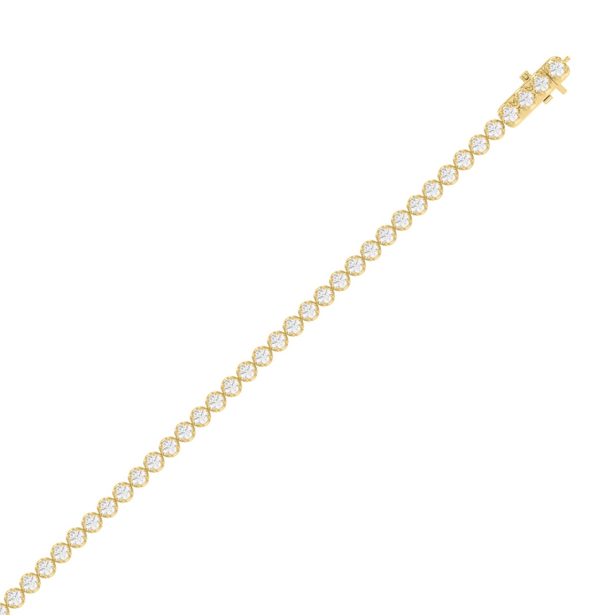 14K YELLOW GOLD 3.00CT ROUND DIAMOND LADIES BRACELET 