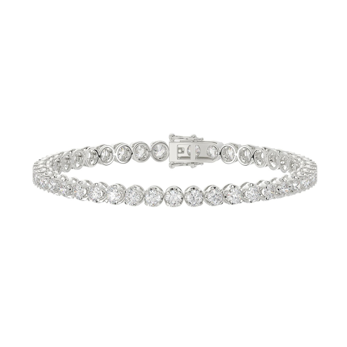 14K WHITE GOLD 5.00CT ROUND DIAMOND LADIES BRACELE...