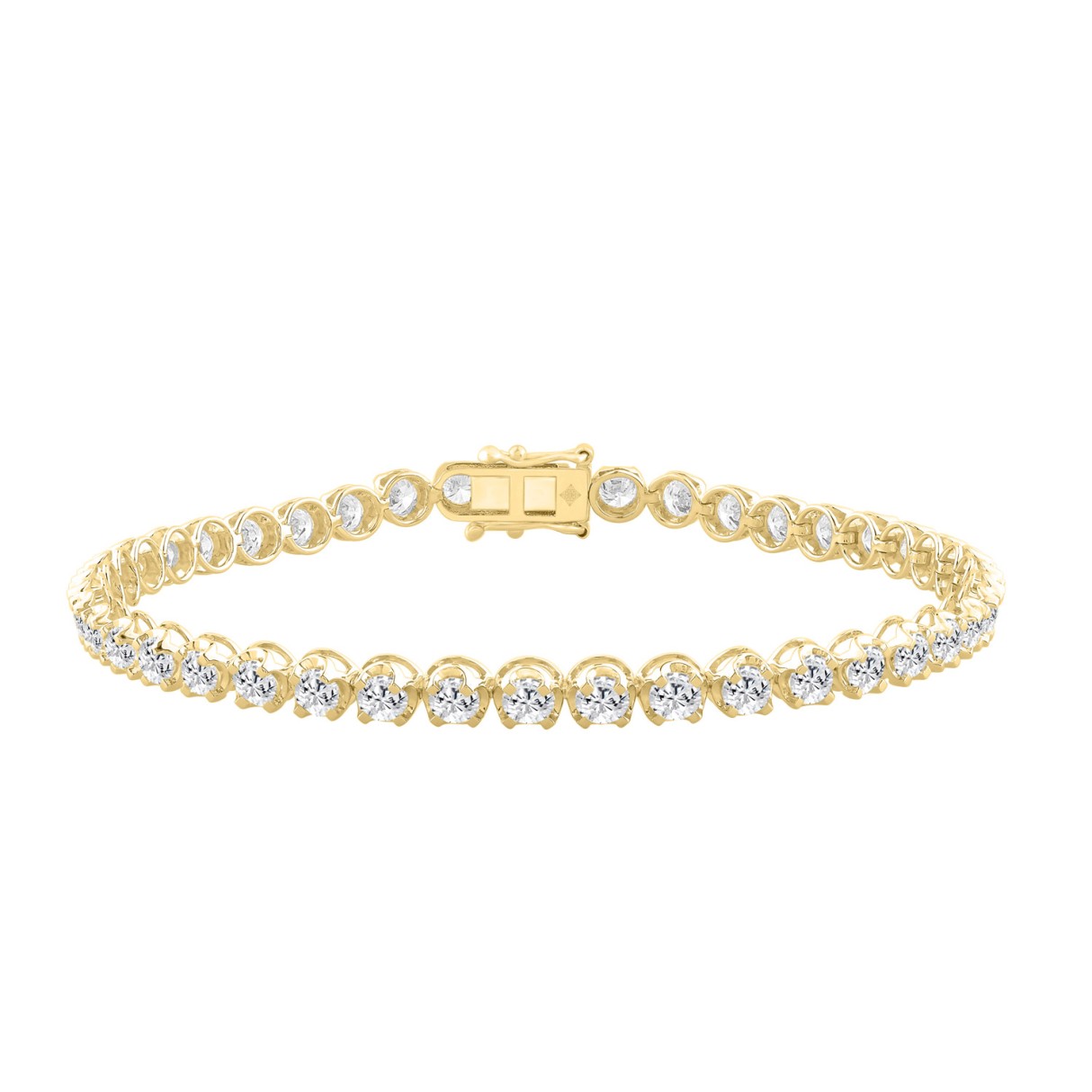 14K YELLOW GOLD 5.00CT ROUND DIAMOND LADIES BRACEL...