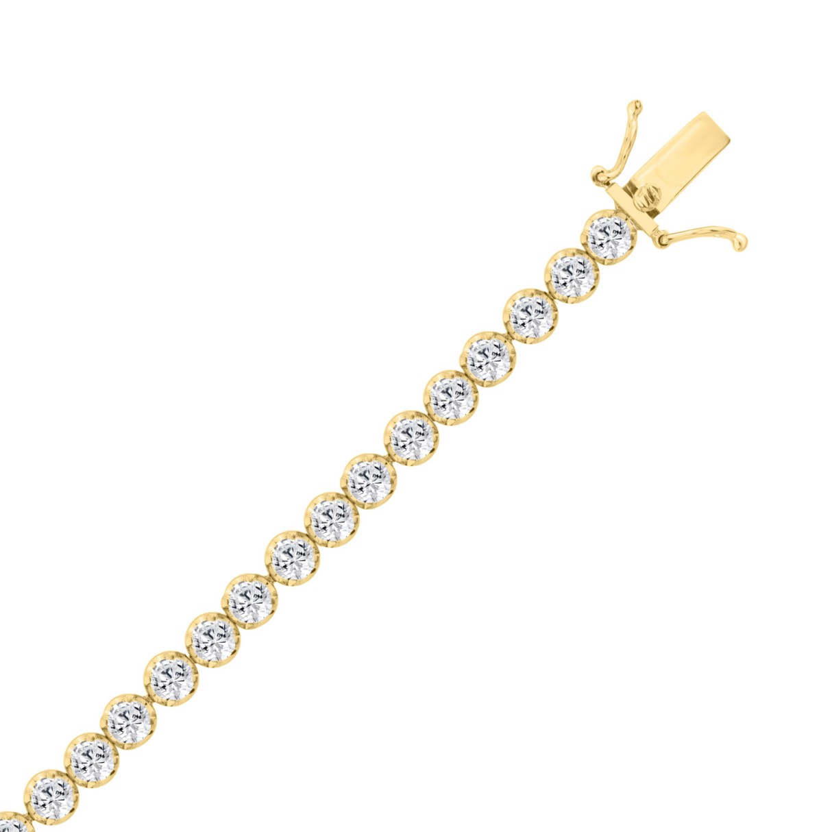 14K YELLOW GOLD 5.00CT ROUND DIAMOND LADIES BRACELET