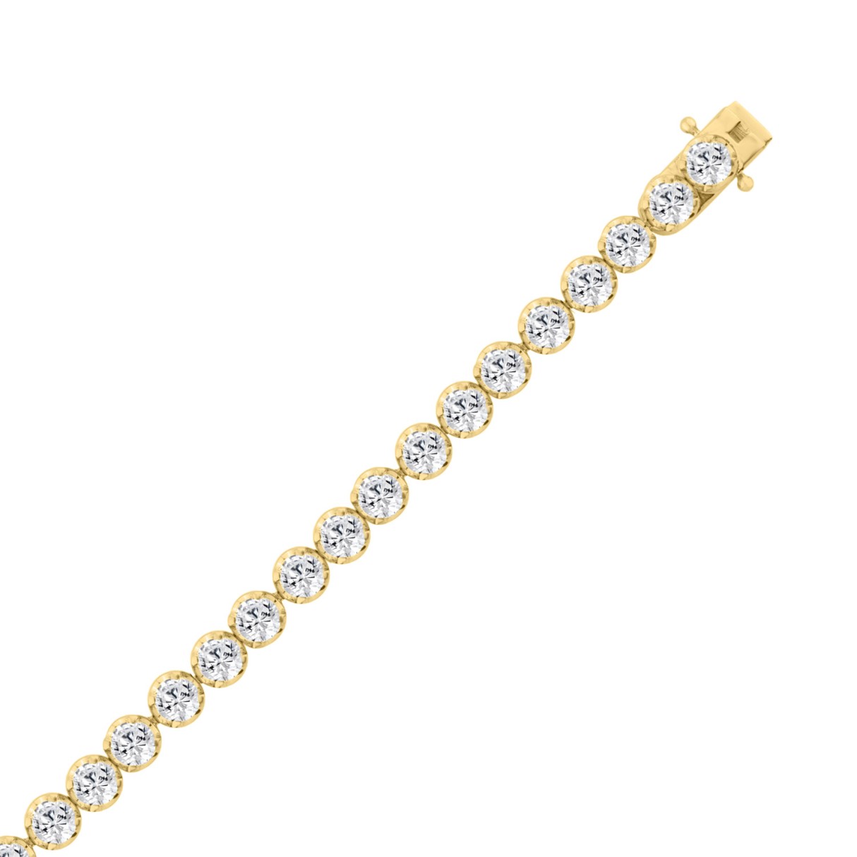 14K YELLOW GOLD 5.00CT ROUND DIAMOND LADIES BRACELET