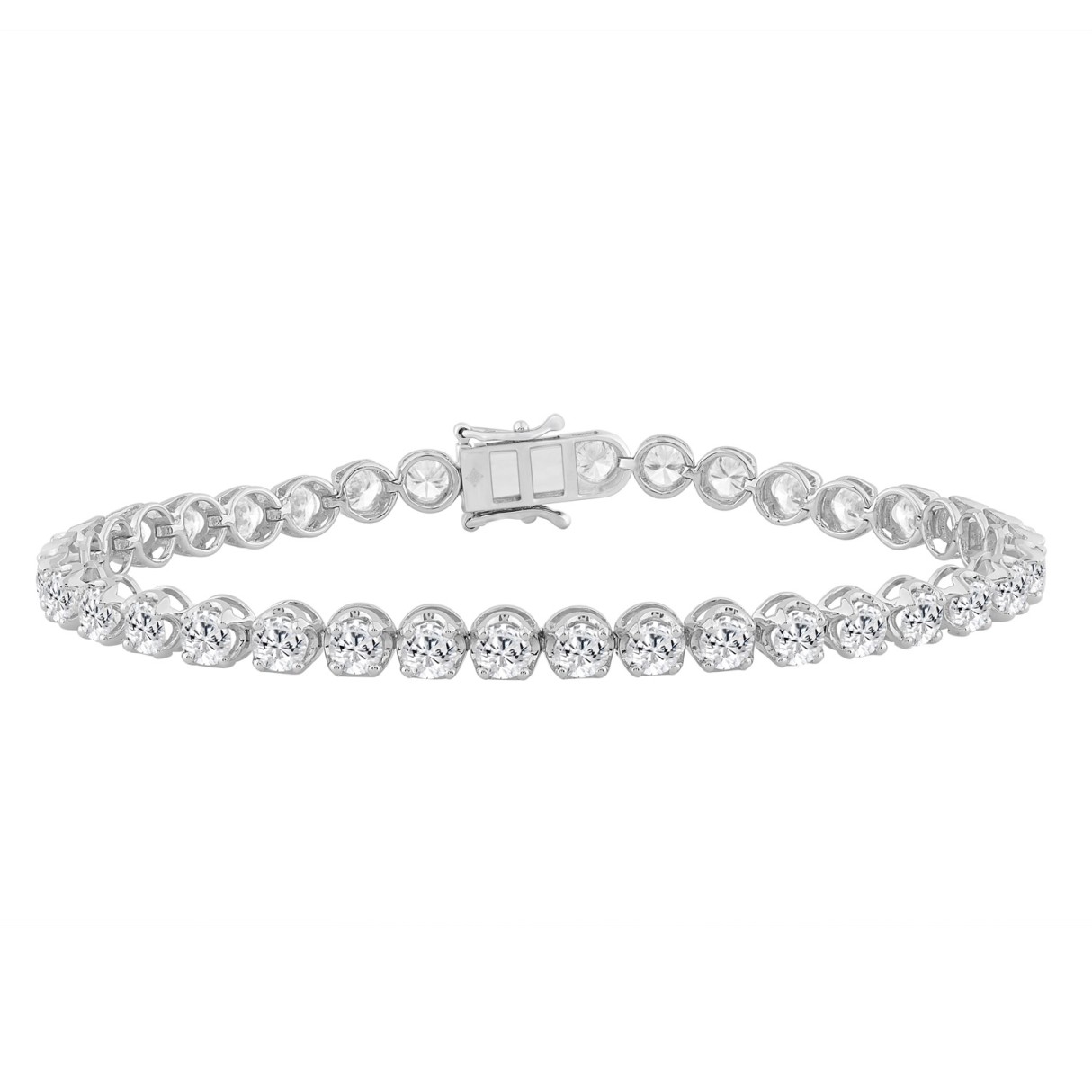 14K WHITE GOLD 7.00CT ROUND DIAMOND LADIES BRACELE...