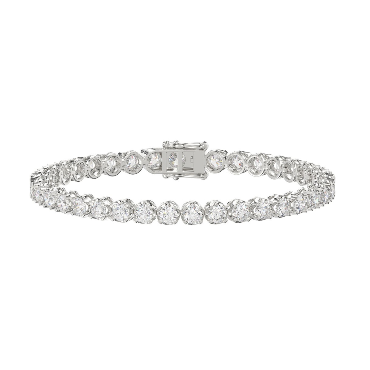 14K WHITE GOLD 7.00CT ROUND DIAMOND LADIES BRACELET