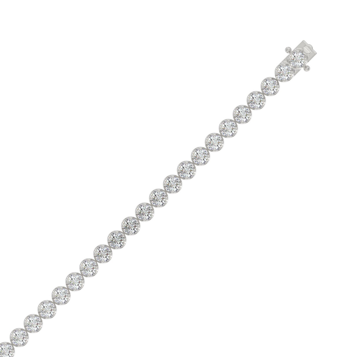 14K WHITE GOLD 7.00CT ROUND DIAMOND LADIES BRACELET