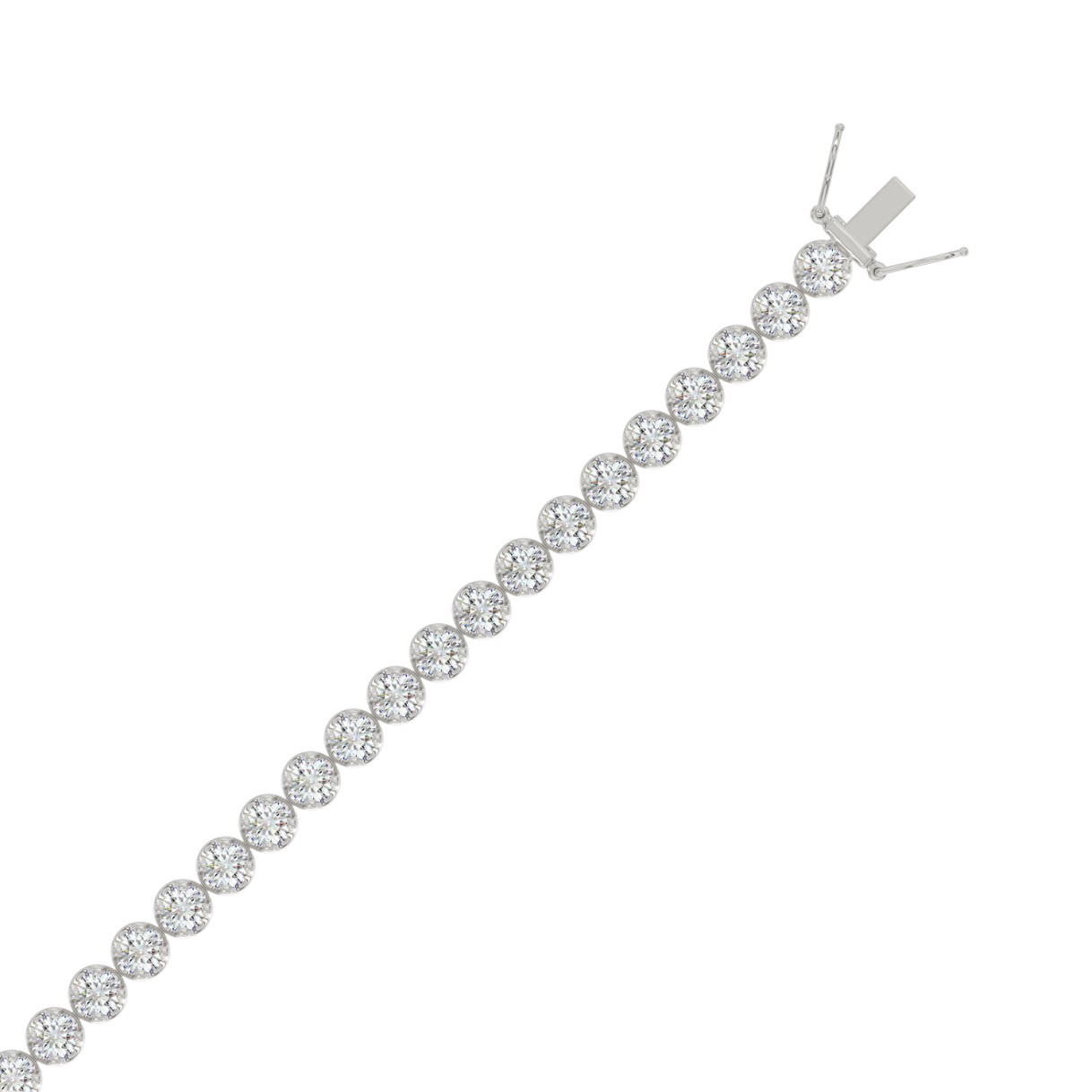 14K WHITE GOLD 7.00CT ROUND DIAMOND LADIES BRACELET