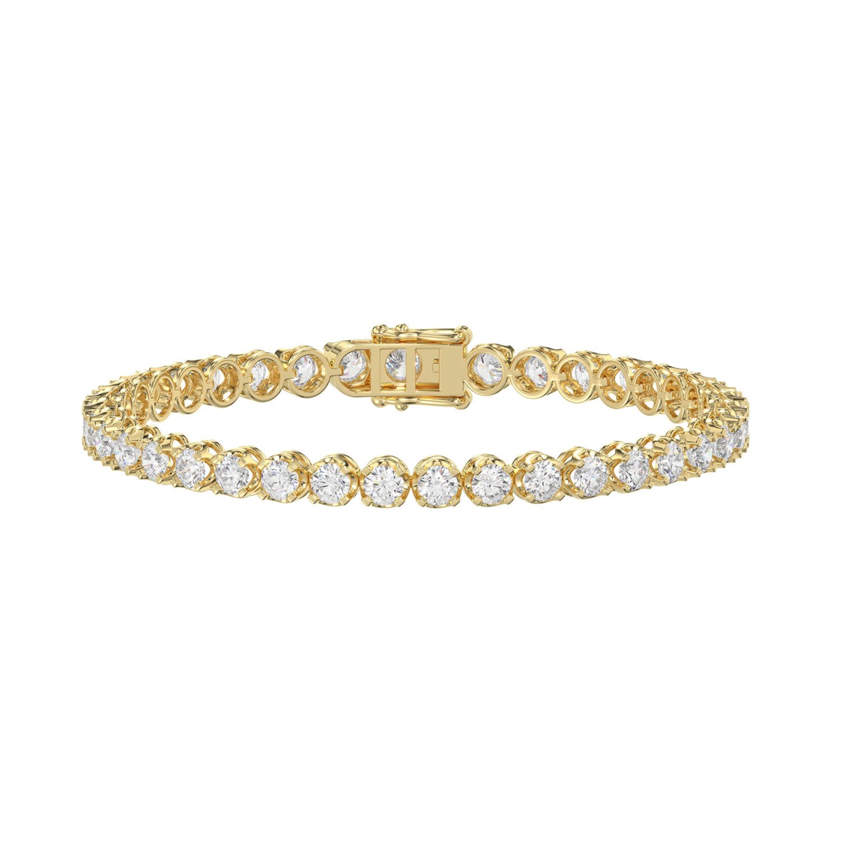14K YELLOW GOLD 7.00CT ROUND DIAMOND LADIES BRACEL...