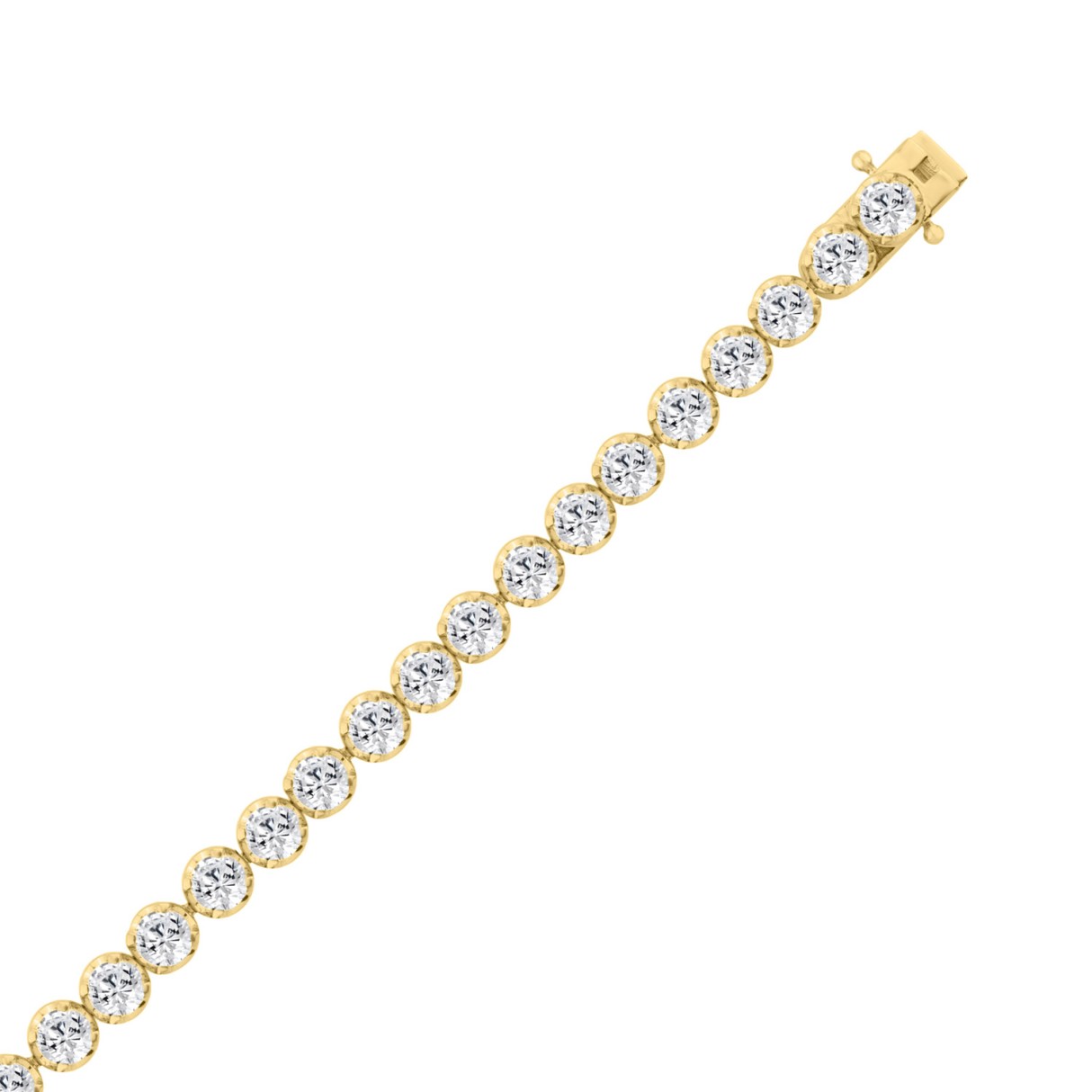 14K YELLOW GOLD 7.00CT ROUND DIAMOND LADIES BRACELET