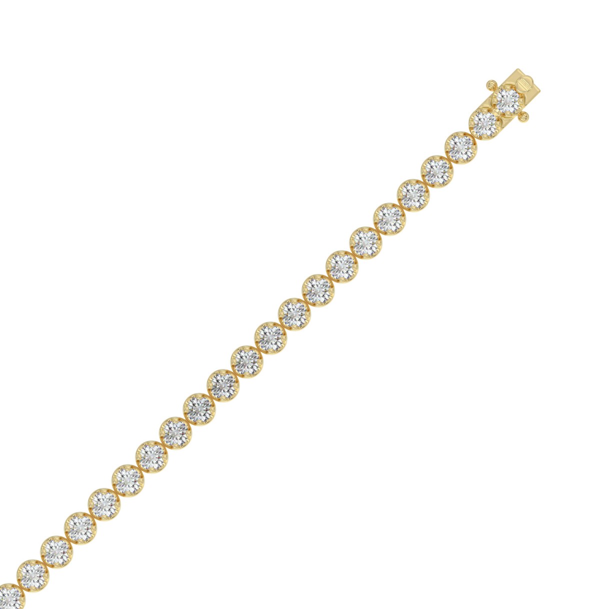 14K YELLOW GOLD 7.00CT ROUND DIAMOND LADIES BRACELET