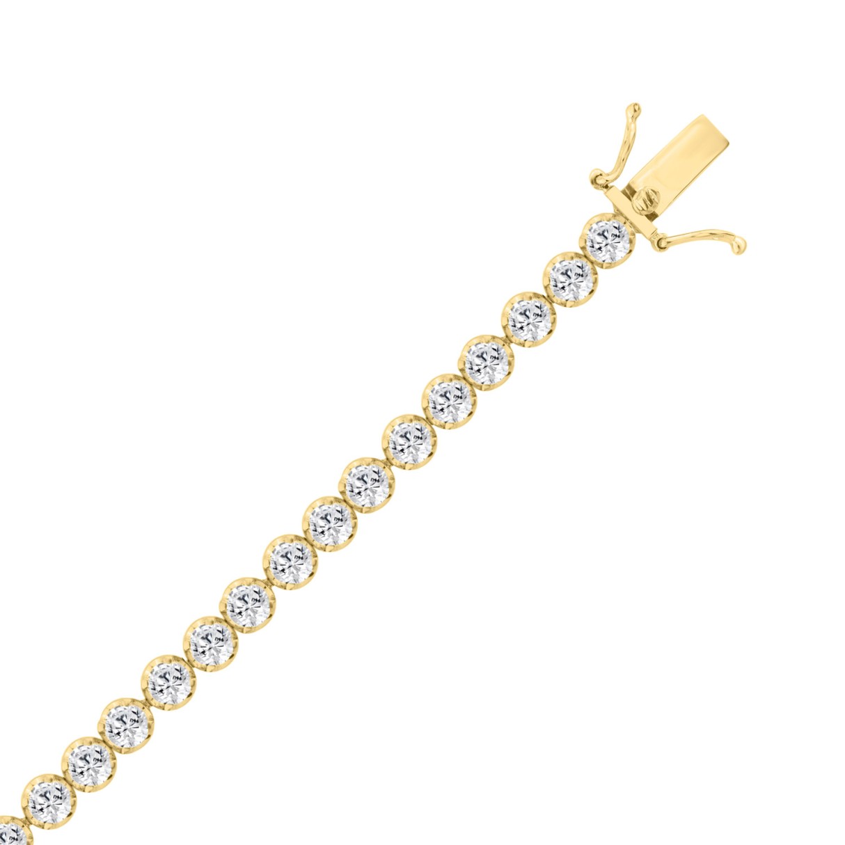 14K YELLOW GOLD 7.00CT ROUND DIAMOND LADIES BRACELET