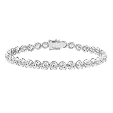 14K WHITE GOLD 10.00CT ROUND DIAMOND LADIES BRACELET