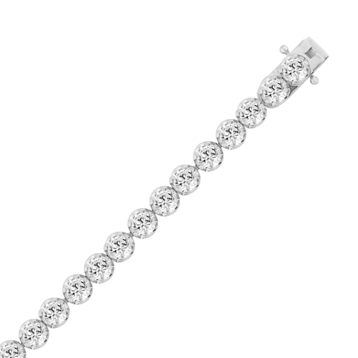 14K WHITE GOLD 10.00CT ROUND DIAMOND LADIES BRACELET