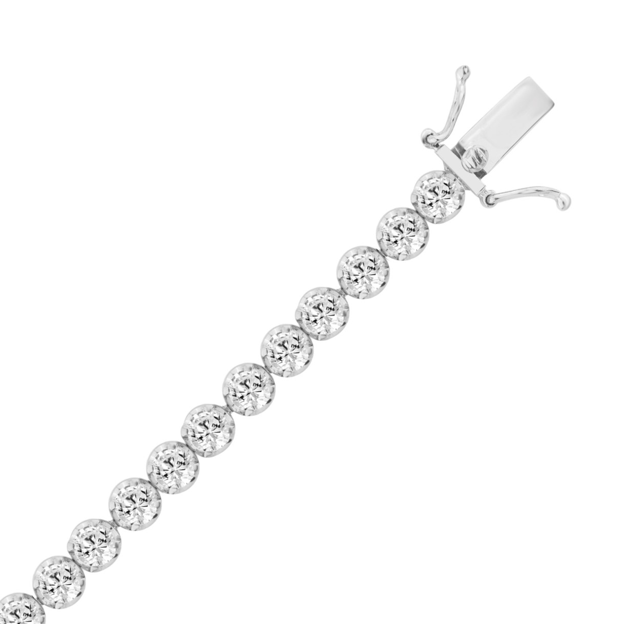 14K WHITE GOLD 10.00CT ROUND DIAMOND LADIES BRACELET