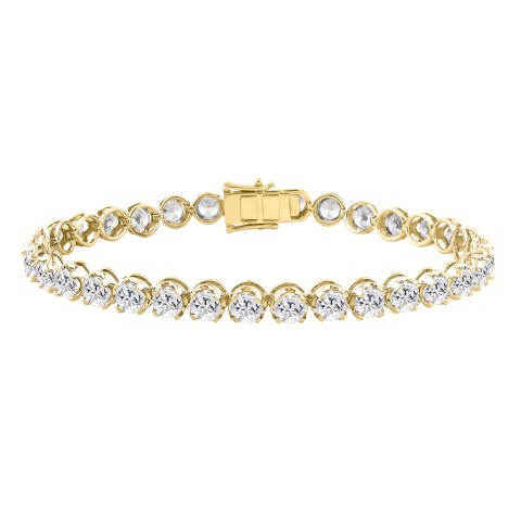 Luxury 14K Yellow Gold Round Diamond Tennis Bracelet 10.00 Ct Elegant Women Jewelry (Color F-G -Clarity Vs1/Vs2)