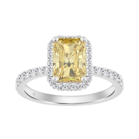 14K WHITE GOLD 2 3/4CT ROUND/YELLOW RADIANT DIAMOND LADIES RING (CENTER STONE YELLOW RADIANT DIAMOND 2CT) 14K WHITE GOLD 2 3/4CT ROUND/YELLOW RADIANT DIAMOND LADIES RING (CENTER STONE YELLOW RADIANT DIAMOND 2CT)