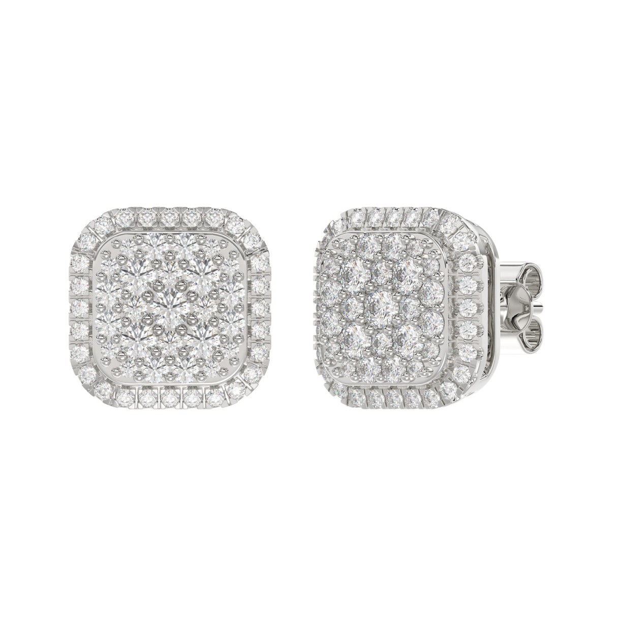 14K WHITE GOLD 1/2CT ROUND DIAMOND LADIES EARRINGS