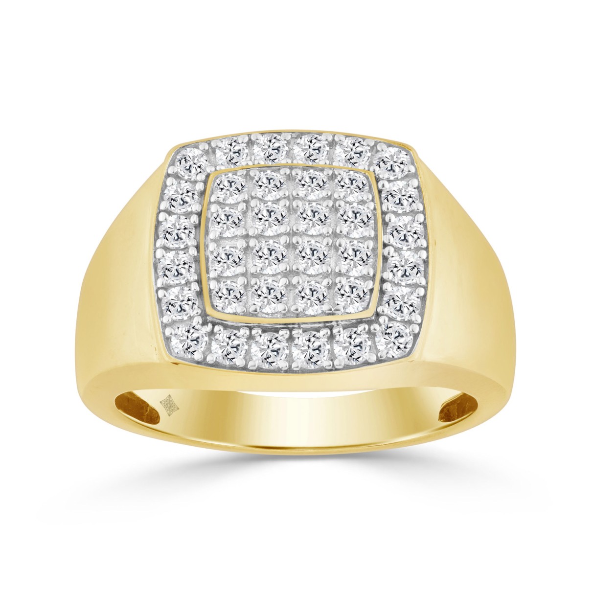 10K YELLOW GOLD 1.00CT ROUND DIAMOND MEN'S RING...