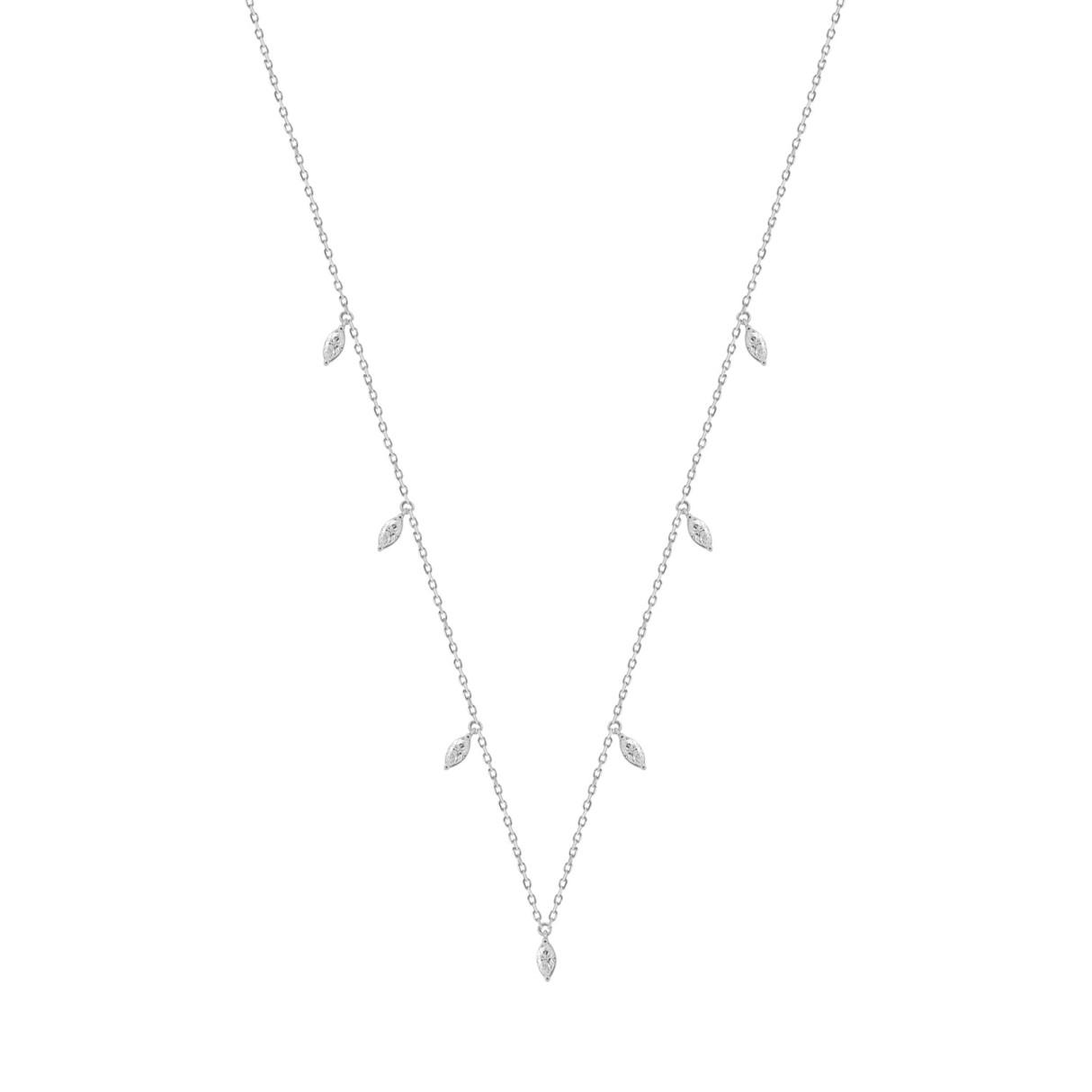 14K WHITE GOLD 1.00CT MARQUISE DIAMOND LADIES NECK...