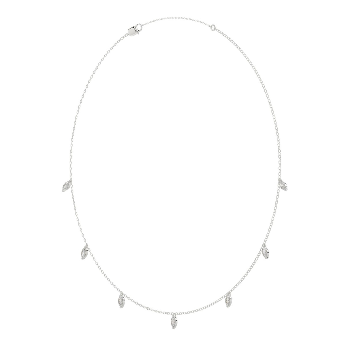 14K WHITE GOLD 1.00CT MARQUISE DIAMOND LADIES NECKLACE