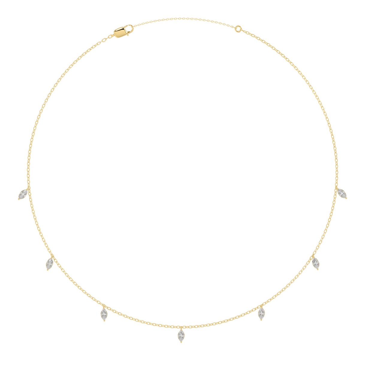 14K YELLOW GOLD 1.00CT MARQUISE DIAMOND LADIES NECKLACE