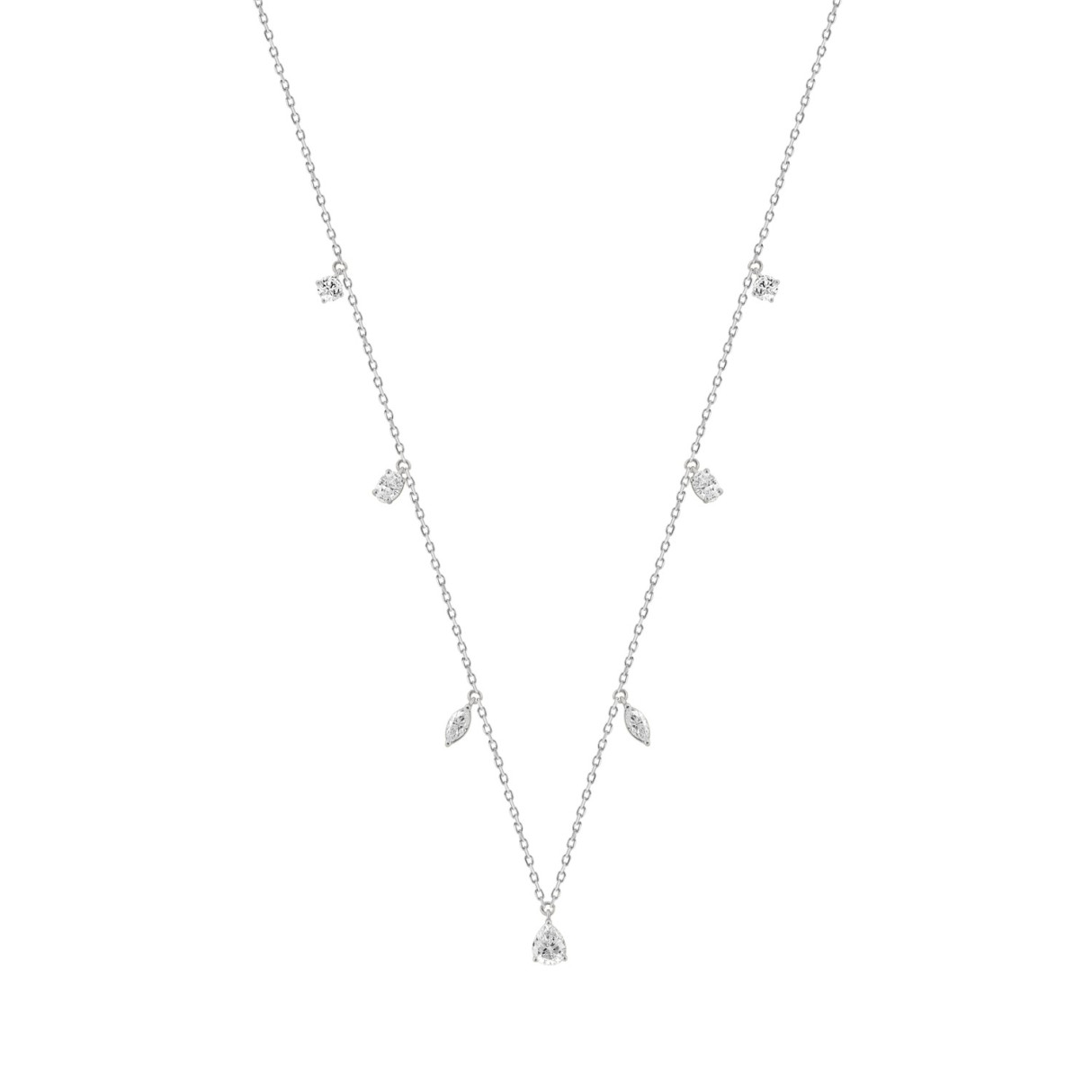 14K WHITE GOLD 1.00CT ROUND/PEAR/MARQUISE/OVAL DIA...