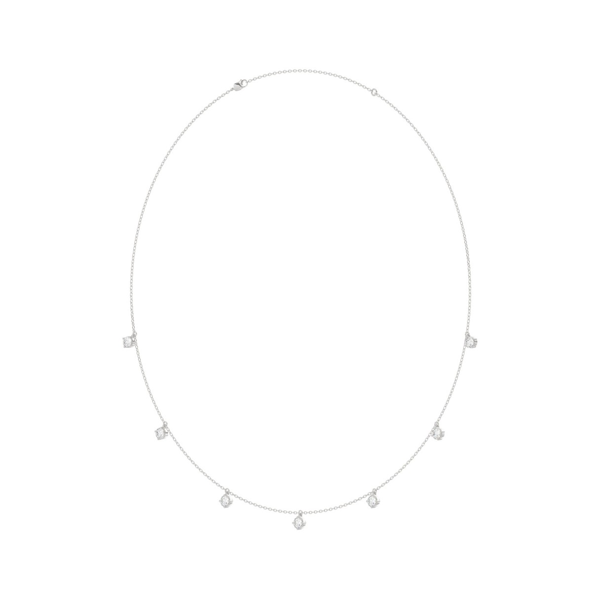 14K WHITE GOLD 1.00CT ROUND/PEAR/MARQUISE/OVAL DIAMOND LADIES NECKLACE