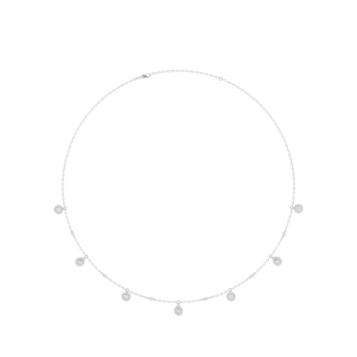 14K WHITE GOLD 1.00CT ROUND DIAMOND LADIES NECKLACE