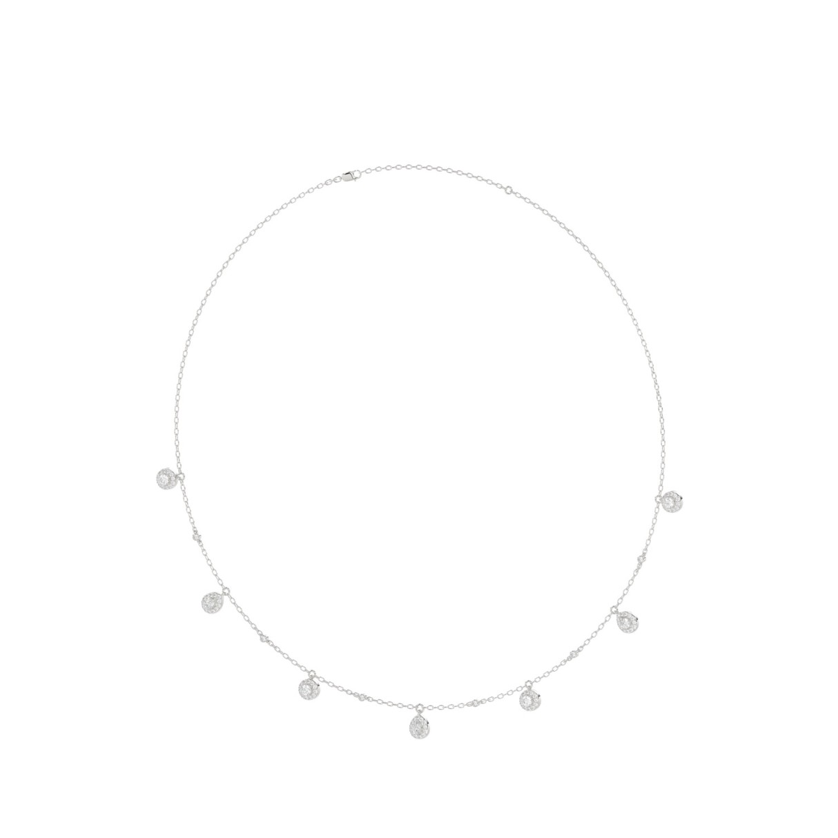 14K WHITE GOLD 1.00CT ROUND DIAMOND LADIES NECKLACE