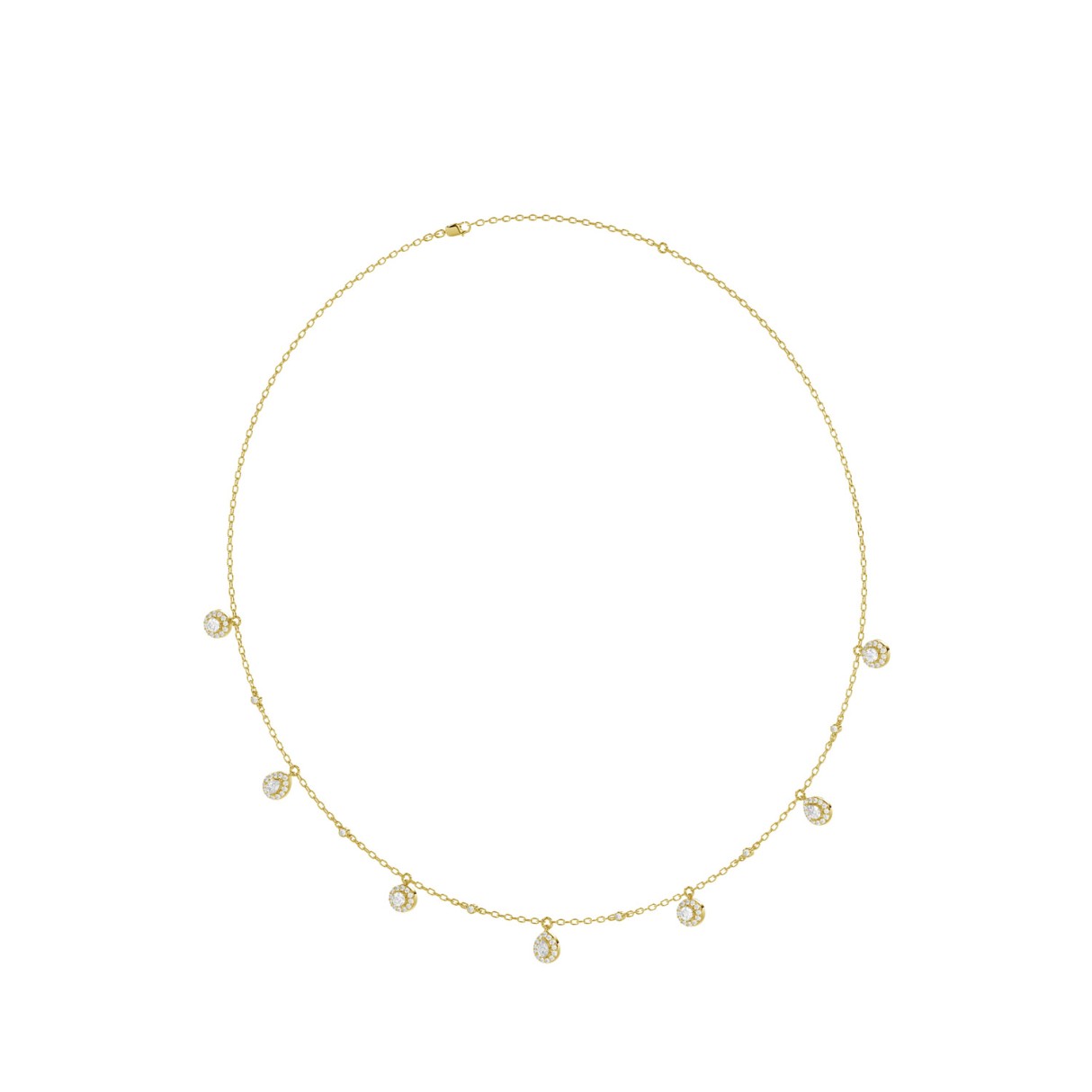 14K YELLOW GOLD 1.00CT ROUND DIAMOND LADIES NECKLACE