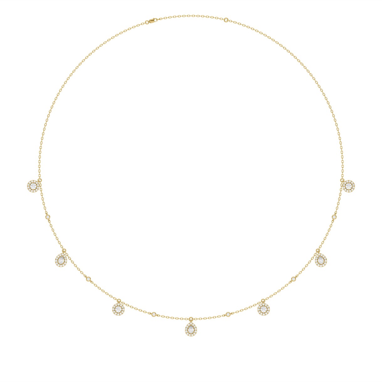 14K YELLOW GOLD 1.00CT ROUND/PEAR DIAMOND LADIES N...