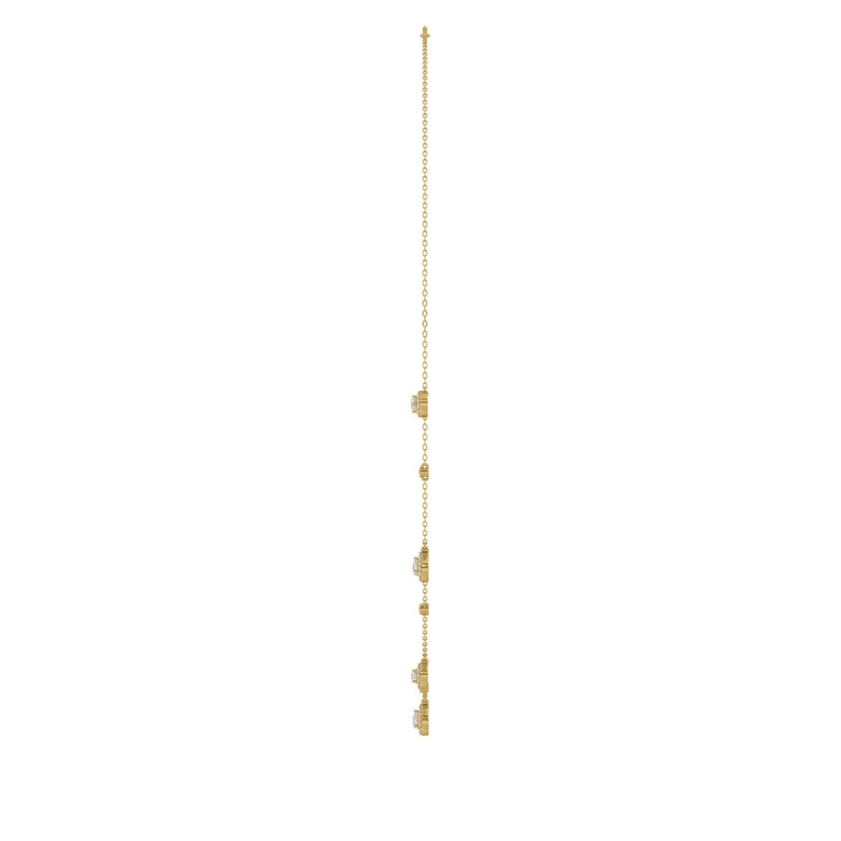 14K YELLOW GOLD 1.00CT ROUND/PEAR DIAMOND LADIES NECKLACE