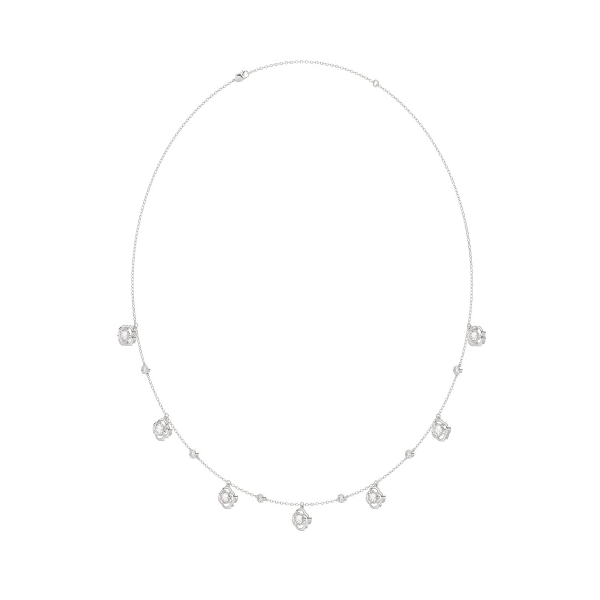 14K WHITE GOLD 1 1/2CT ROUND DIAMOND LADIES NECKLACE